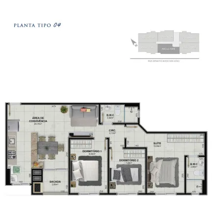 Imagem Apartamento com 3 Quartos à Venda, 78 m² em Próspera - Criciúma