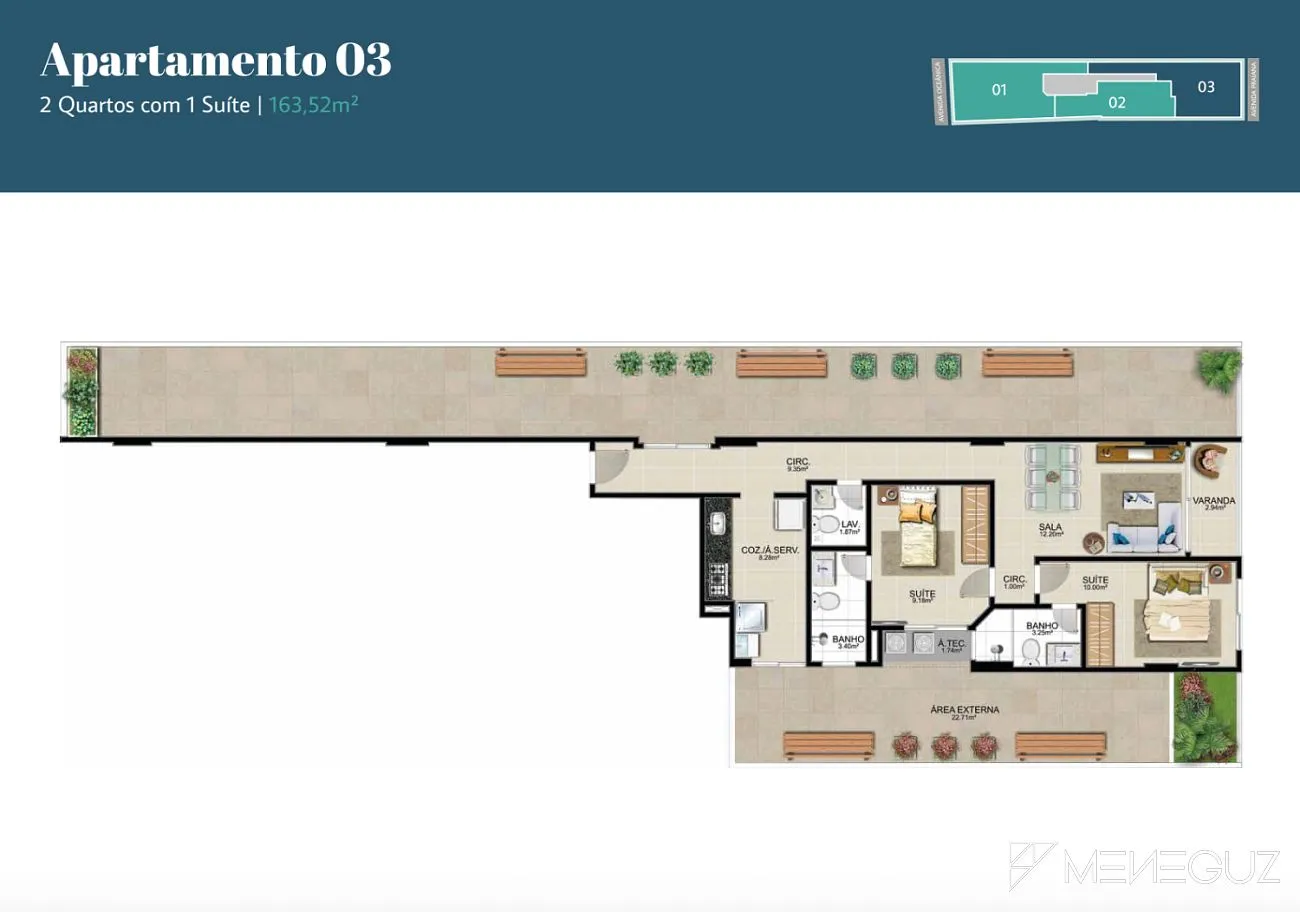 Imagem O seu novo lar na Praia do Morro: Apartamento de 3 quartos no Edifício Ritulli, garantia Meneguz Imóveis