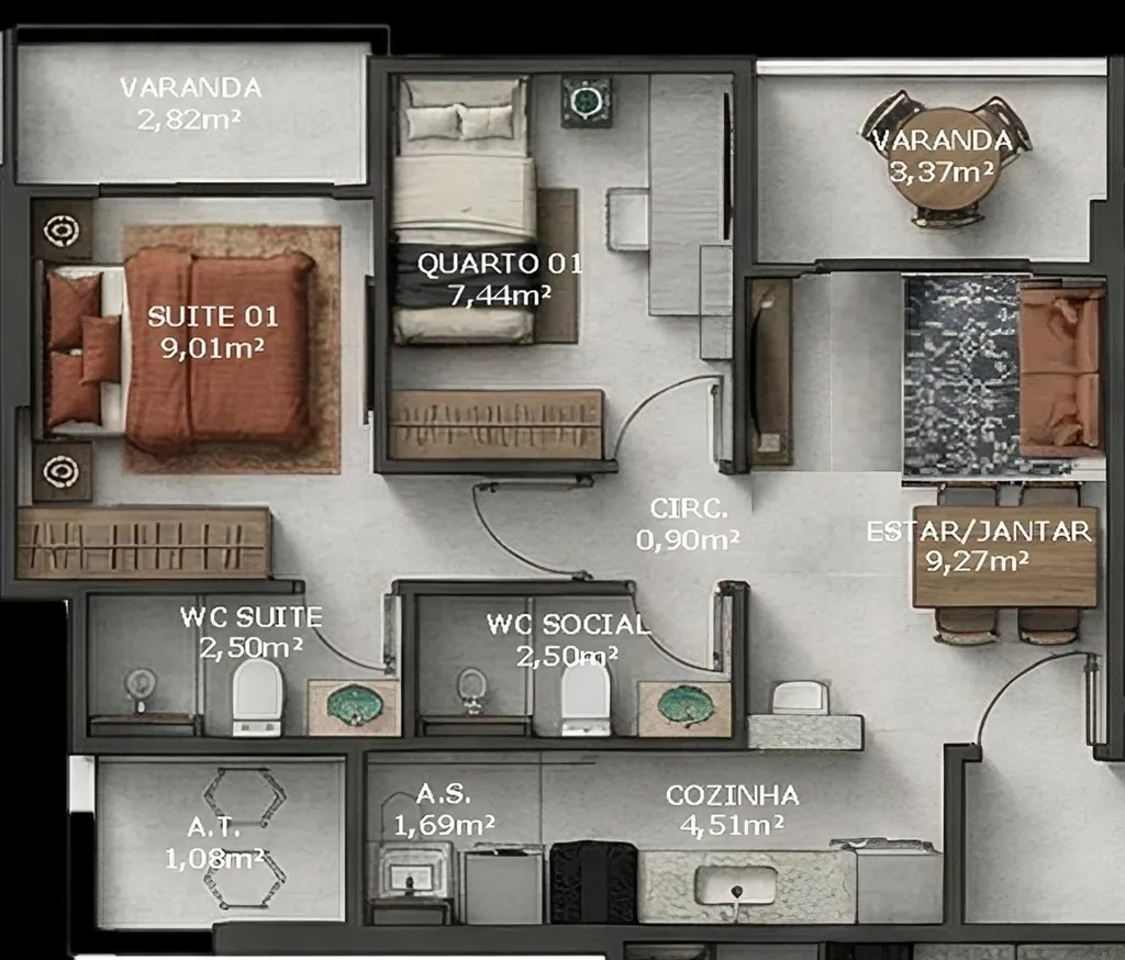 Imagem Apartamento com 2 quartos à venda em Vila Velha