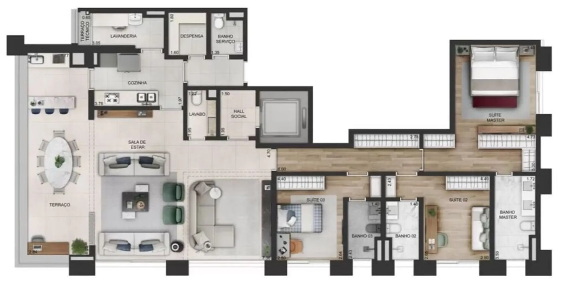 Imagem Apartamento com 3 quartos em Vila Nova Conceição São Paulo SP, apartment in São Paulo Brazil, apartamento en São Paulo Brasil, apartamento en Brasil