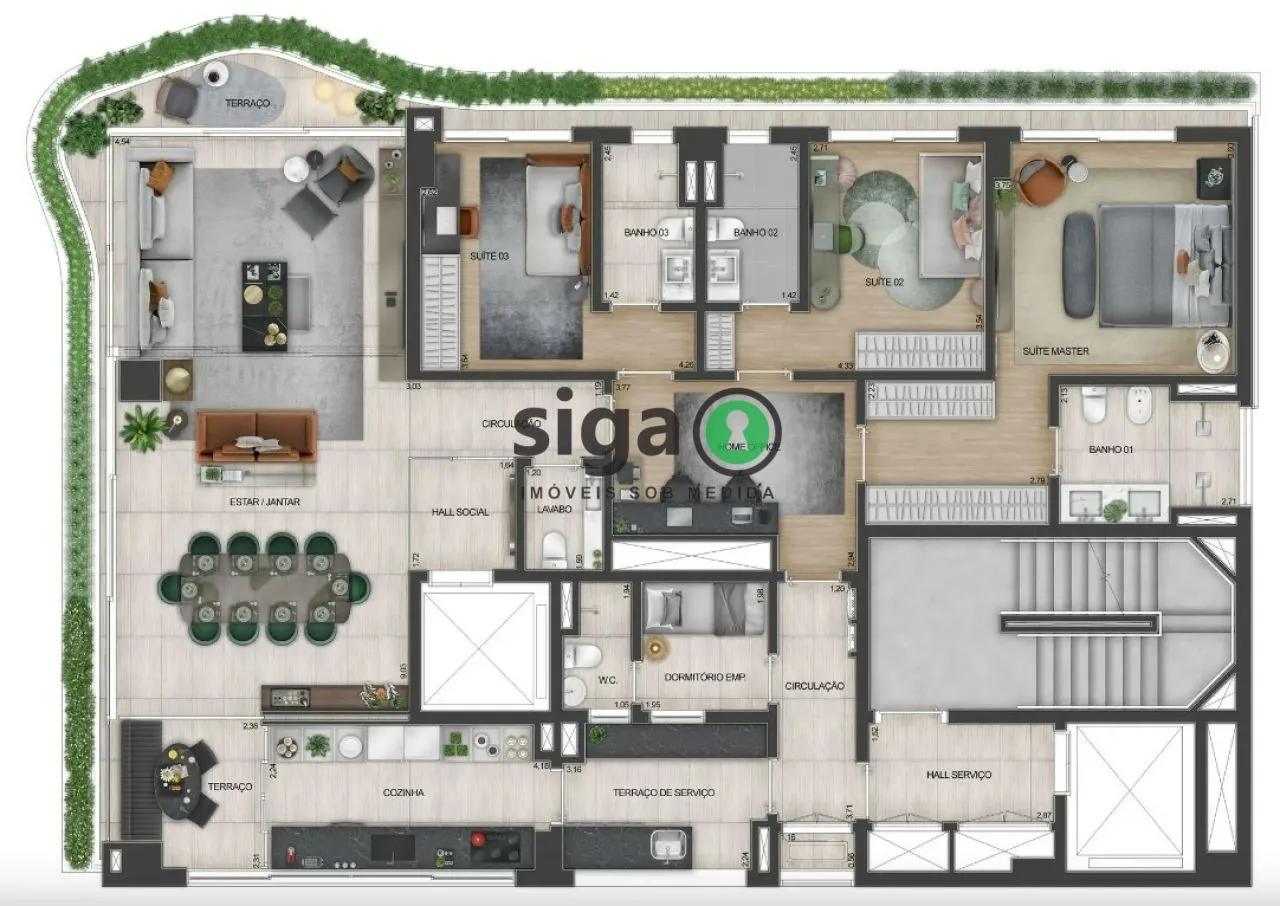 Imagem Apartamento para venda no Jardins 03 suítes, São Paulo - SP