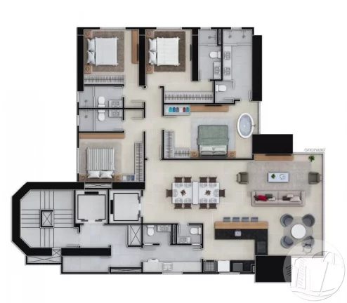 Imagem Apartamento MOBILIADO e DECORADO no Edifício OCEAN BREEZE em Balneário Camboriú