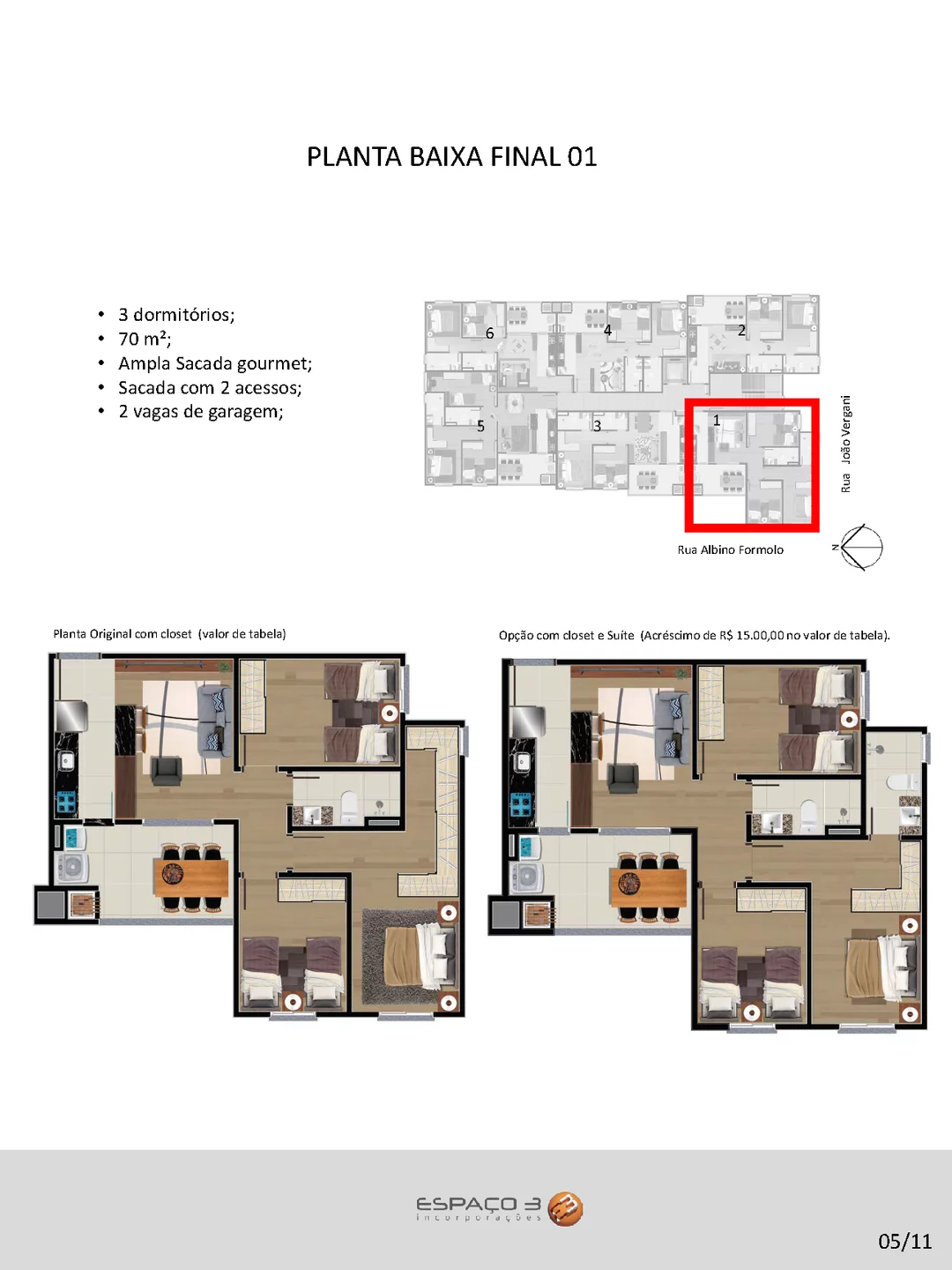 Imagem Apartamento 3 quartos para venda no bairro Cruzeiro em Caxias do Sul
