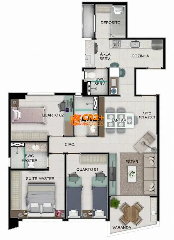Imagem Apartamento a Venda de 90m² com 3 quartos,1 suíte em Candeias