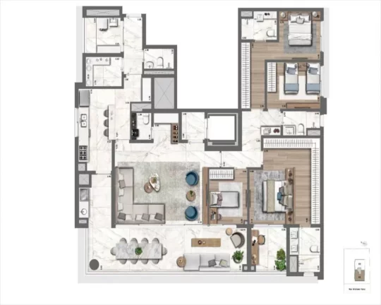 Imagem APARTAMENTOS DE 4 DORMITÓRIOS 3 SUITES E 3 VAGAS - LE JARDIN BY YOO