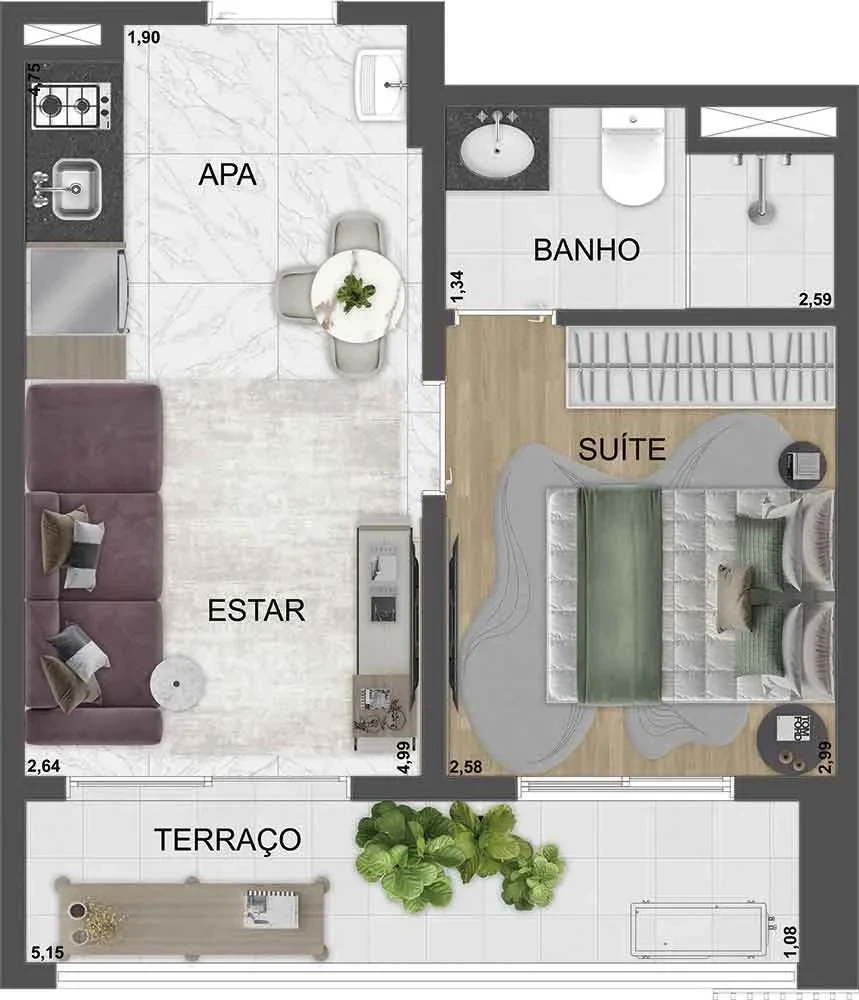 Imagem Studio com 1 Quarto à Venda, 25 m² em Indianópolis - São Paulo