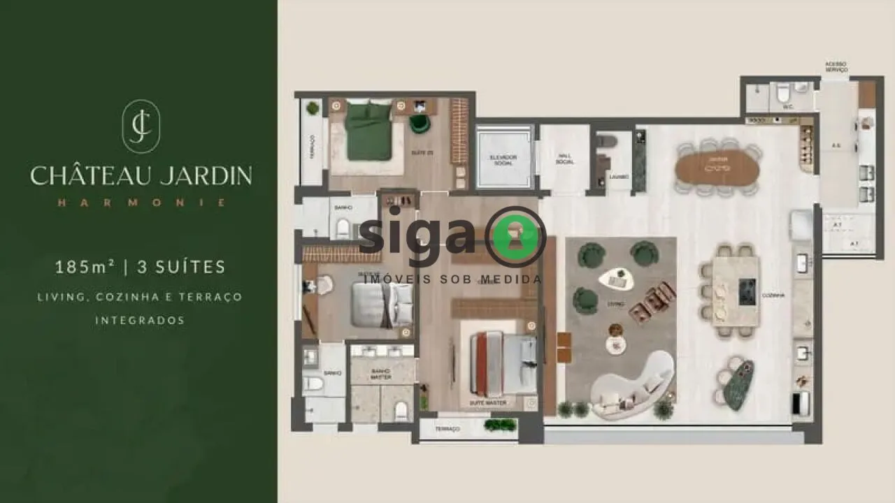 Imagem Apartamento 3 suítes e 3 vagas -Assinatura Internacional EDSA em um Refúgio de Luxo no Cidade Jardim