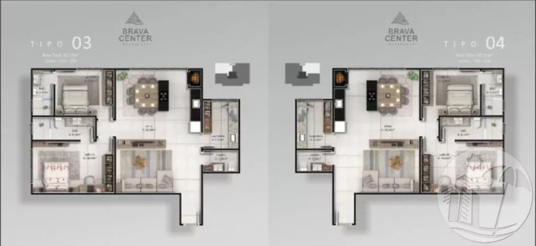 Imagem Apartamentos com 2 Suítes e 2 Vagas de Garagem na Praia Brav
