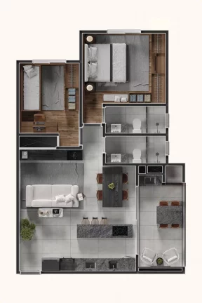 Imagem Apartamento 2 quartos sendo 1 suíte para venda no bairro Panazzolo em Caxias do Sul