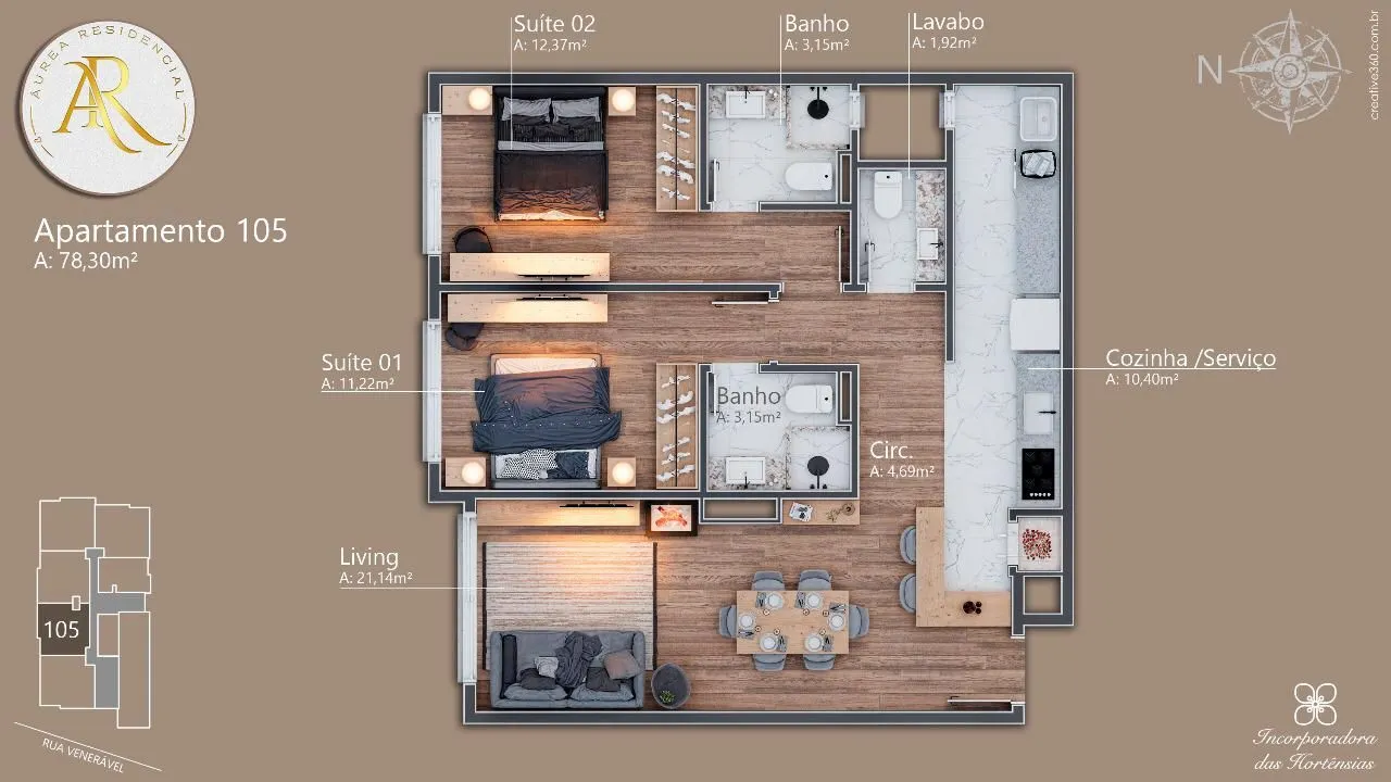 Imagem Apartamento à venda em Gramado, Av. Central, com 1 quarto, 53.88m2
