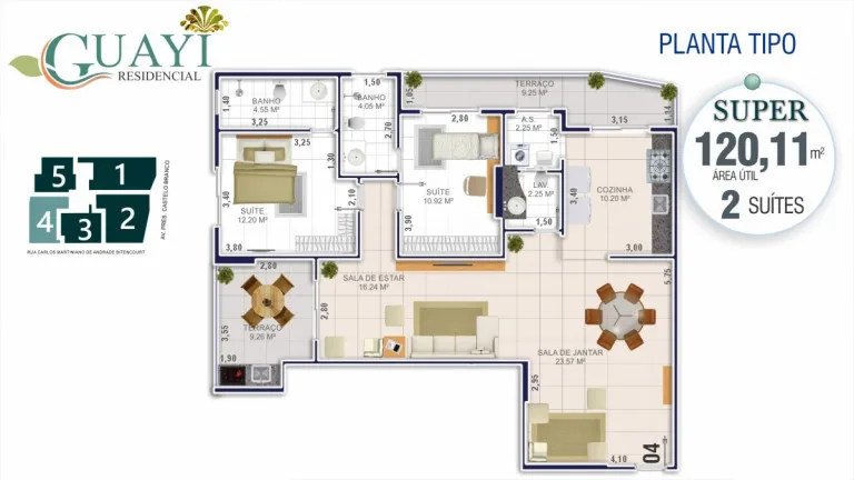 Imagem Apartamento com 2 Quartos à Venda, 120 m²em Aviação - Praia Grande