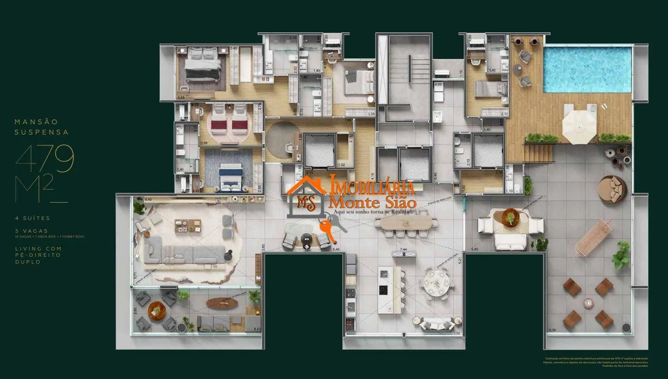Imagem Cobertura com 4 dormitórios à venda, 479 m² por R$ 9.759.113,00 - Vila Progresso - Guarulhos/SP
