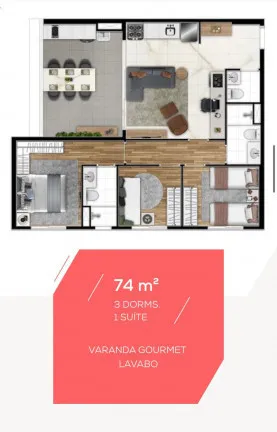 Foto do imóvel Apartamento com 3 Quartos à Venda, 75 m² em Barra Funda - São Paulo