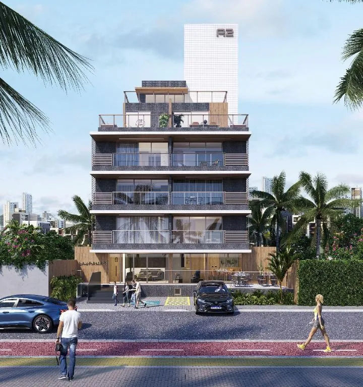 Imagem Flat beira-mar no Lauramar em Cabo Branco, ideal para casais, alto padrão e investidores com foco em alta rentabilidade.