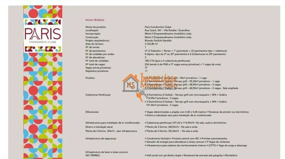 Imagem Apartamento com 2 dormitórios à venda, 45 m² por R$ 368.282,19 - Vila Rosália - Guarulhos/SP