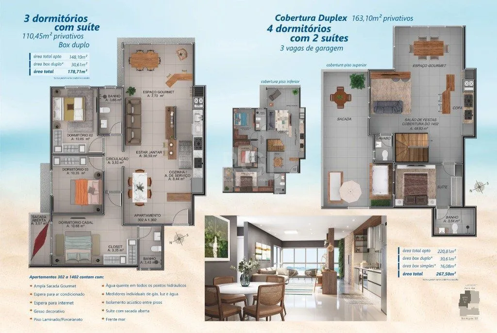 Imagem Apartamento para Venda - 78.4m², 2 dormitórios, sendo 1 suites, 1 vaga - Centro