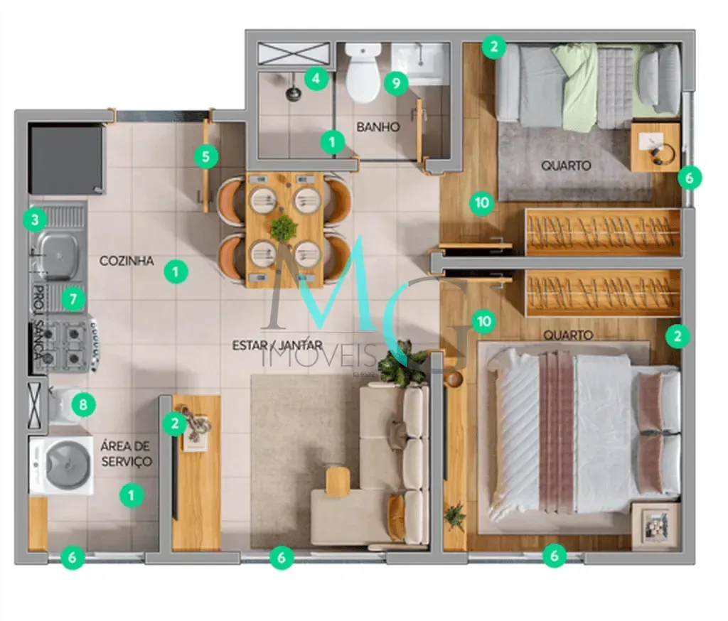 Imagem Garden à venda 2 Quartos 1 Vaga 60M² Triagem Rio de Janeiro - RJ | Reserva Redentor - Fase 2