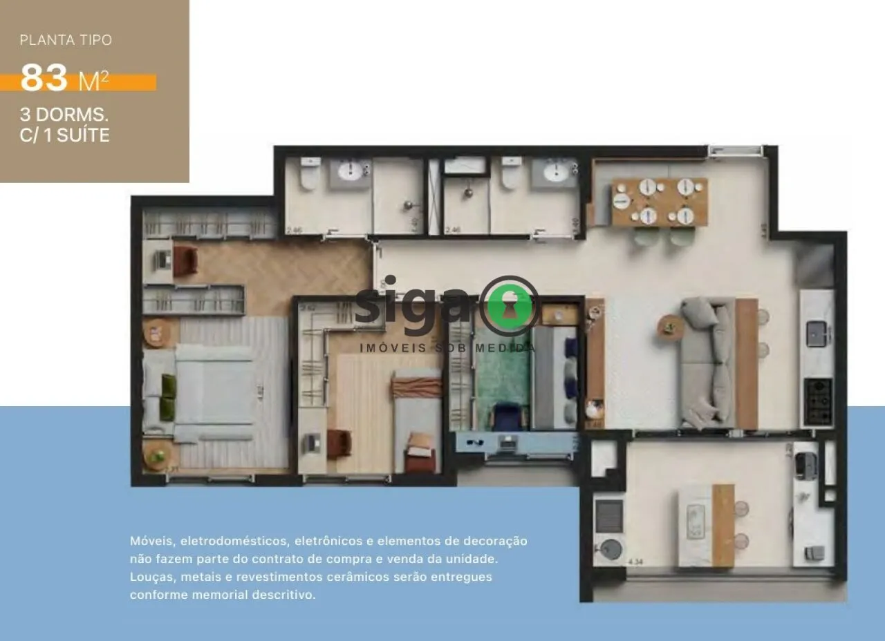 Imagem Apartamento para venda na Vila Mariana 03 dormitórios, São Paulo - SP