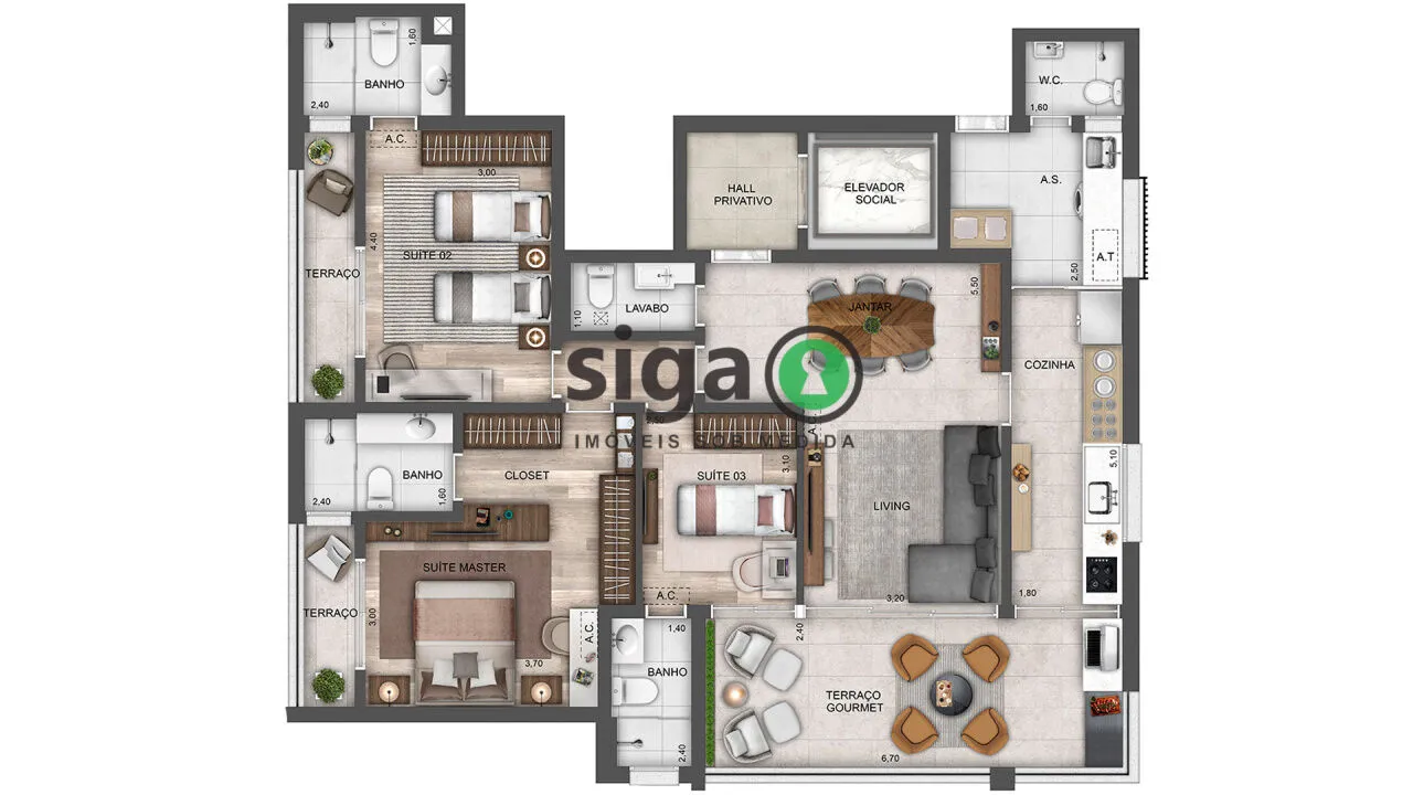 Imagem Apartamento para venda em Perdizes 03 suítes, São Paulo - SP
