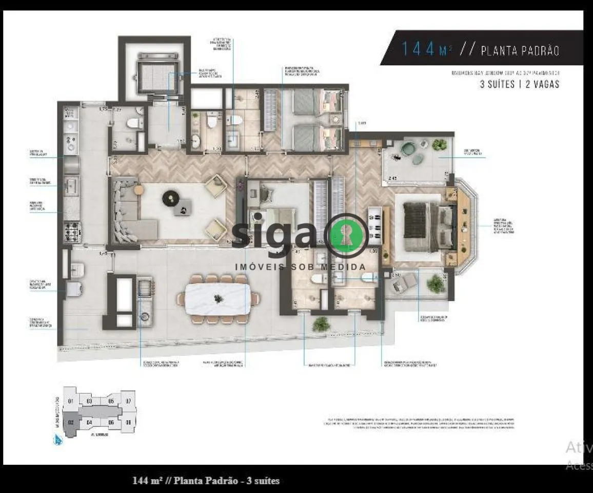 Imagem Apartamento a venda no Brooklin com 3 quartos