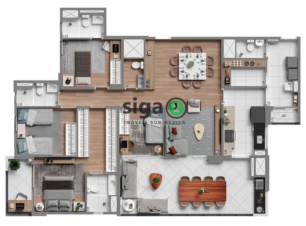 Imagem Apartamento com 4 dormitórios e 3 vagas na Vila Andrade