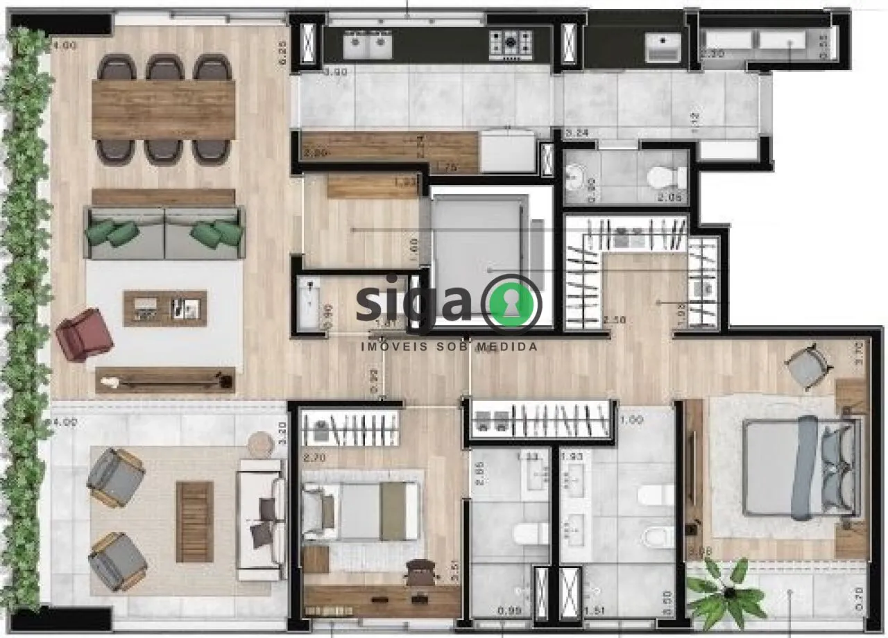 Imagem Apartamento a Venda nos Jardim de 135m² com 2 Suítes e 2 Vagas - São Paulo