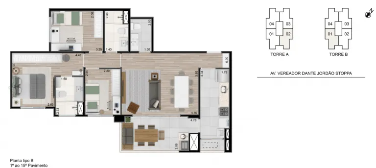 Imagem Apartamento com 3 Quartos à Venda, 90 m² em Cézar de Souza - Mogi das Cruzes