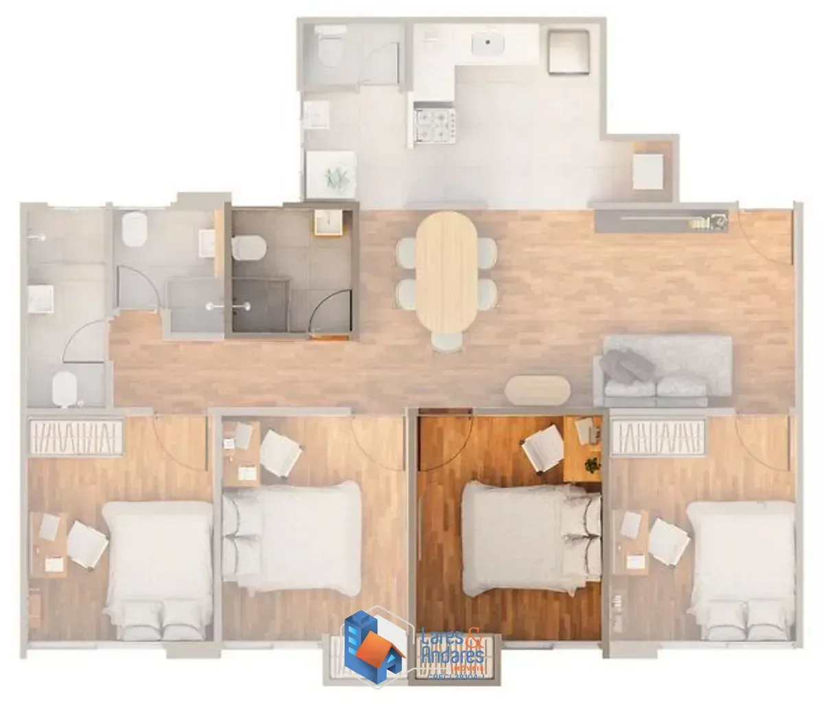 Imagem Apartamento para venda em Brooklin com 4 quartos, 90m²