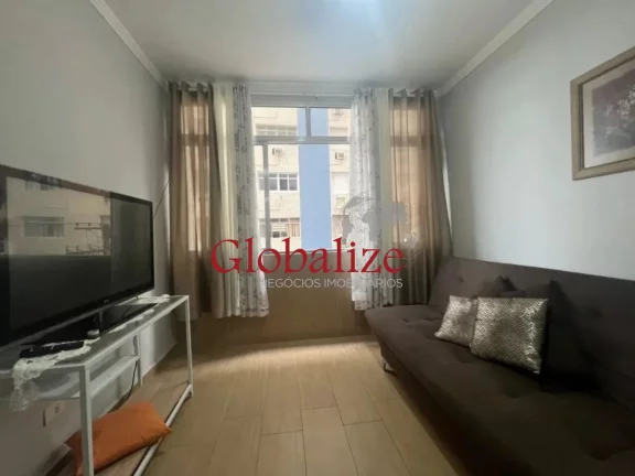Imagem Apartamento á venda com 67m², 1 quarto, vada de garagem , frente mar por R$535.000,00 na Pompéia em Santos