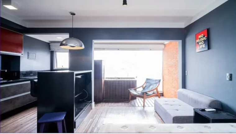 Imagem Studio para locação no Brooklin com 1 suíte, 1 banheiro, 1 vaga, 33m².