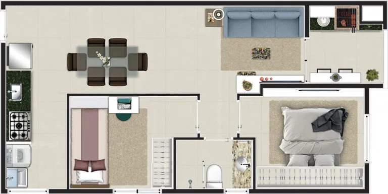 Imagem Apartamento com 2 Quartos à Venda, 45 m² em Jardim São Nicolau - São Paulo