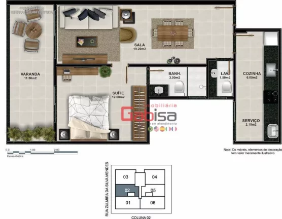 Imagem Quarto e Sala no Braga