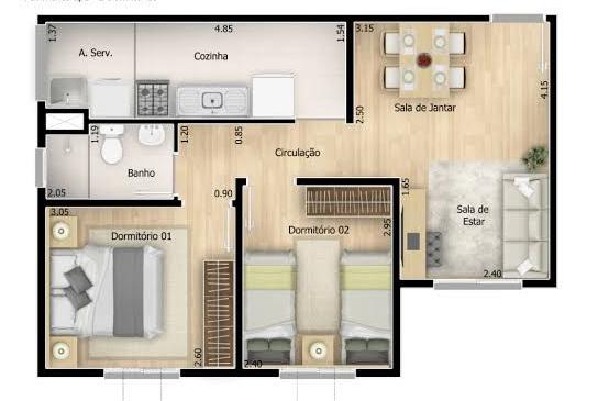 Imagem Apartamento com 2 Quartos à Venda, 45 m² em Neves (Neves) - São Gonçalo