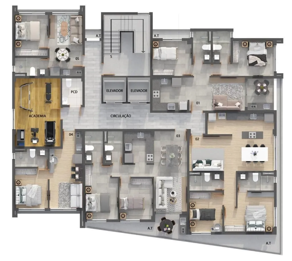 Imagem Apartamento de 72 m² em Manaíra, a 350 m da praia, com 2 quartos, suíte, varanda e condomínio completo.