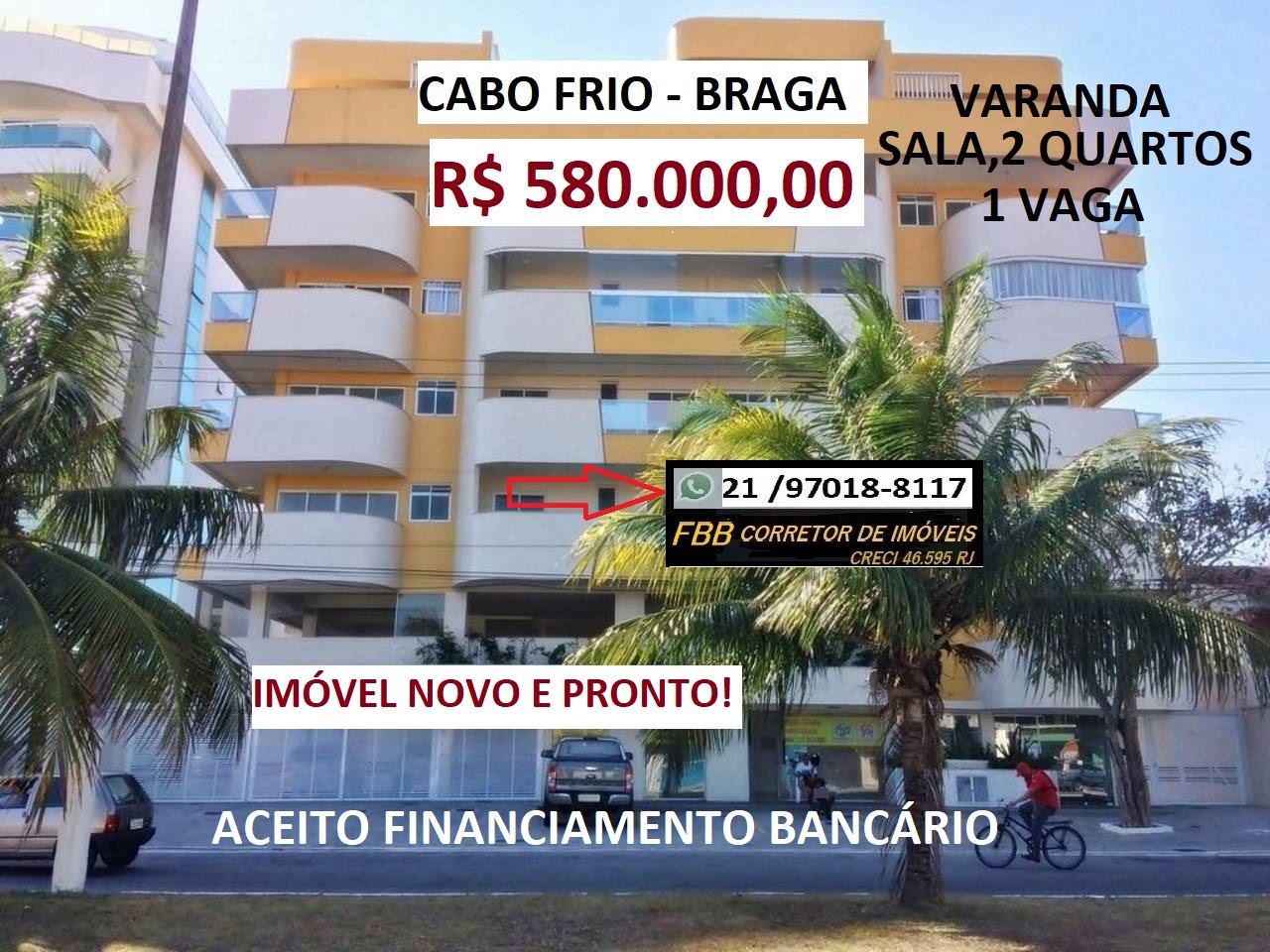 Imagem Apartamento com 2 Quartos à Venda, 80 metros em Braga - Cabo Frio