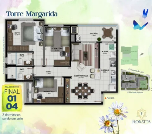 Imagem Apartamento com 3 Quartos à Venda, 78 m² em Santa Bárbara - Criciúma