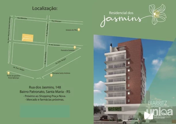 Residencial dos Jasmins 02 dorm com suite -Bairro Patronato - Próximo Shopping P