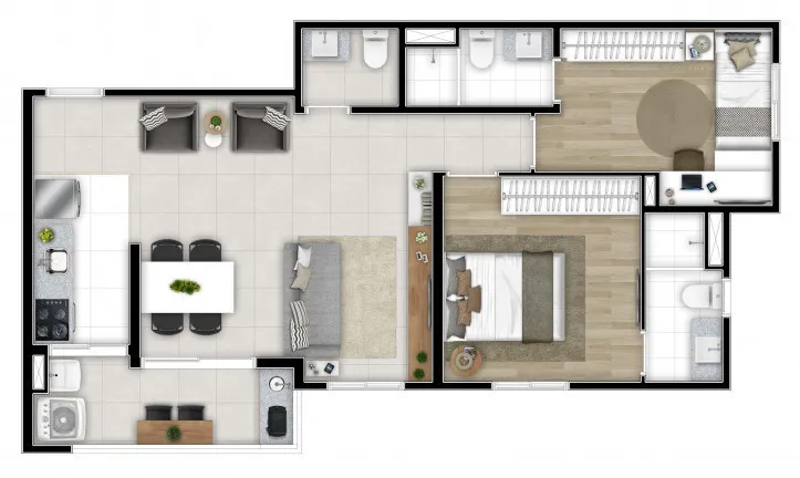 Imagem Apartamento com 2 Quartos à Venda, 57 m² em Jardim Iracema/aldeia - Barueri