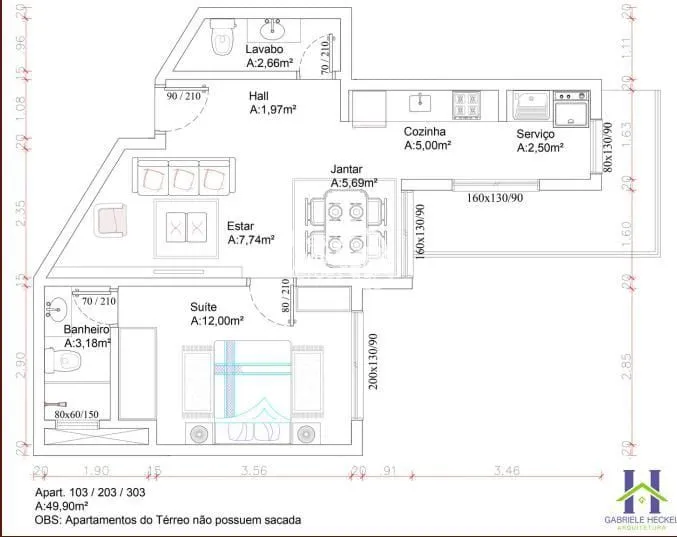 Imagem Vende-se apartamento em Canela, 1 suíte, 49,90 m2
