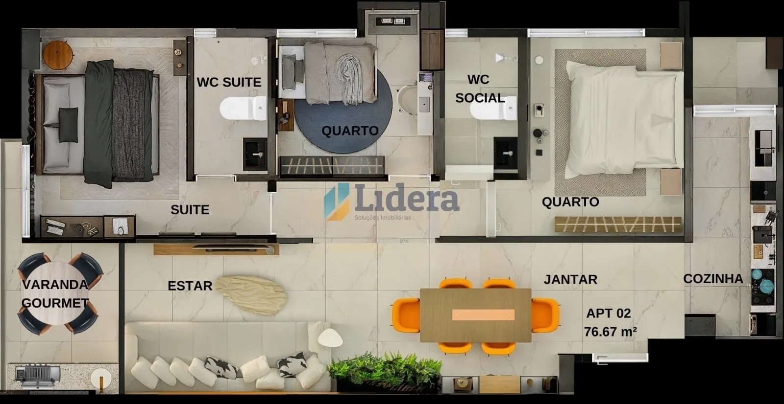 Imagem Apto - 2 Quartos - 1 Suíte - 55,31 m² - Intermares, Cabedelo/PB