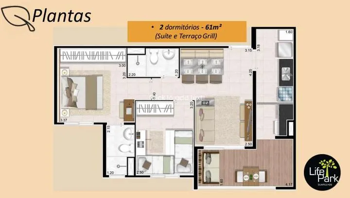 Imagem Apartamento com 2 Quartos à Venda, 62 m² em Vila Leonor - Guarulhos