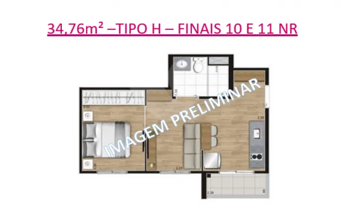 Imagem Apartamento com 2 Quartos à Venda, 43 m² em Belenzinho - São Paulo