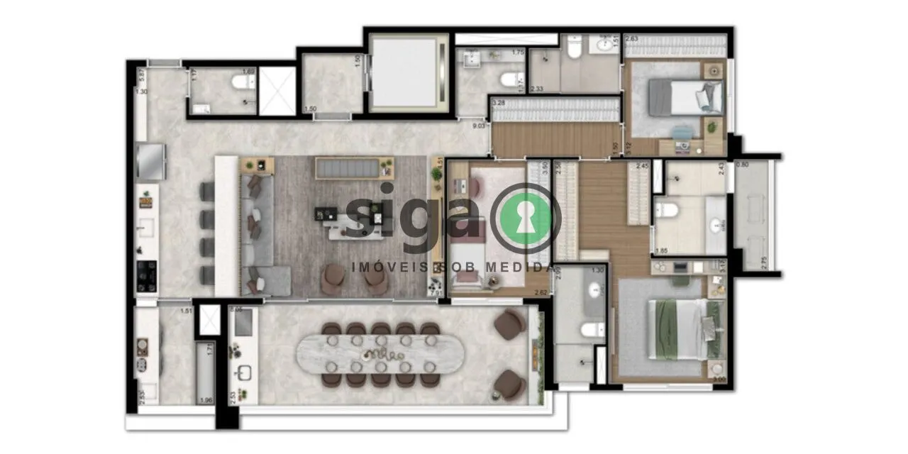 Imagem Apartamento para venda no Brooklin 03 suítes, São Paulo - SP