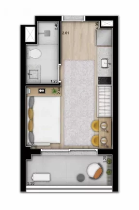 Imagem NEX ONE CONSOLAÇÃO BELAS ARTES - Studio de 24m² (Unidade de Revenda), próximo à Av. Paulista!