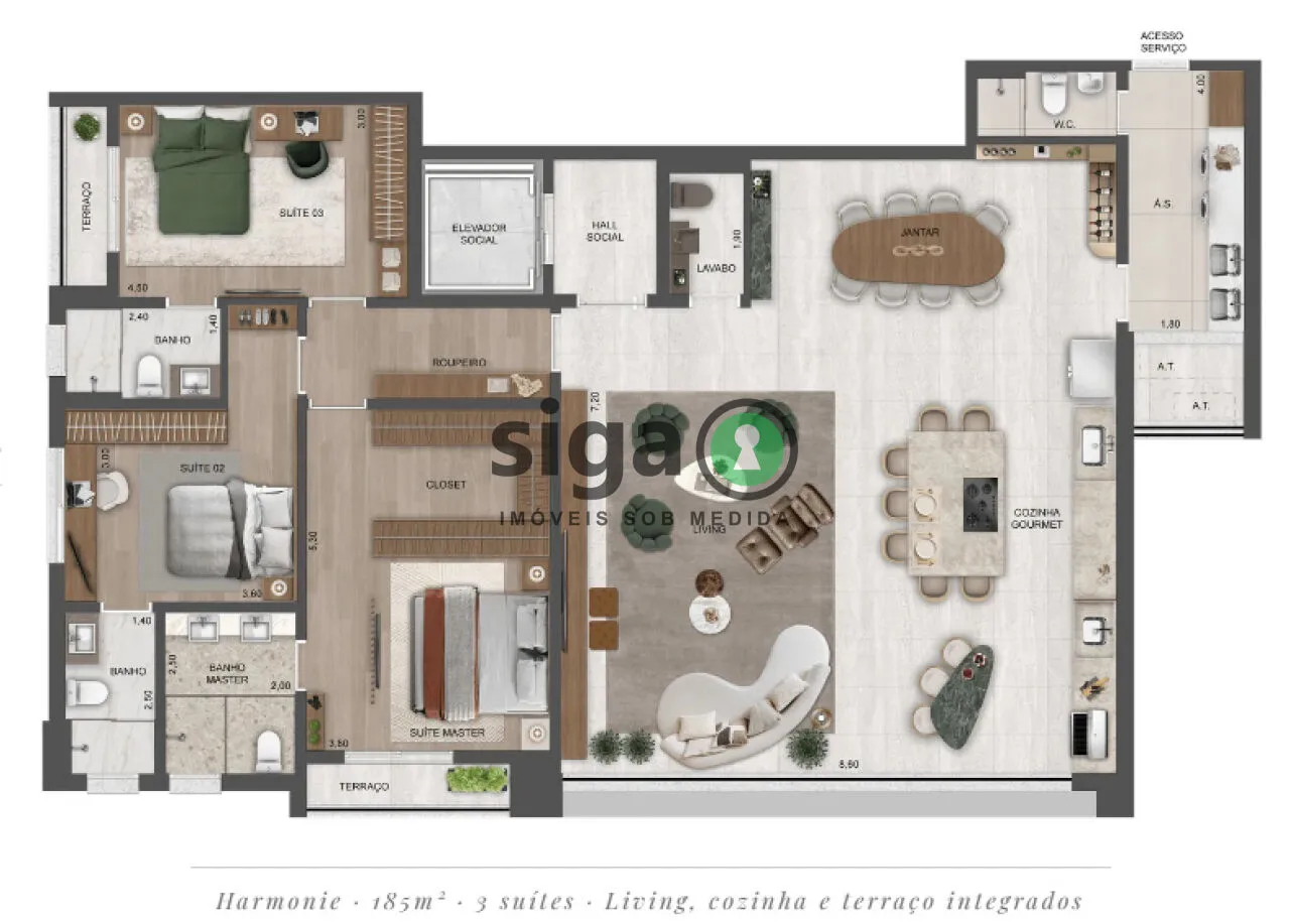 Imagem Apartamento 3 suítes e 3 vagas -Assinatura Internacional EDSA em um Refúgio de Luxo no Cidade Jardim