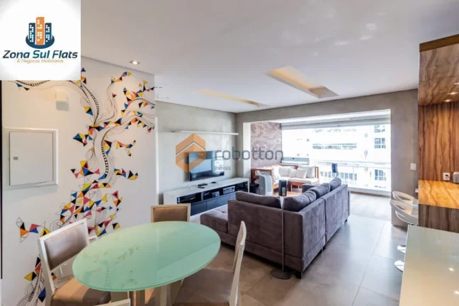Imagem Apartamento Para Alugar no Brooklin Com 1 Suíte e 2 Vagas - Varanda Gourmet