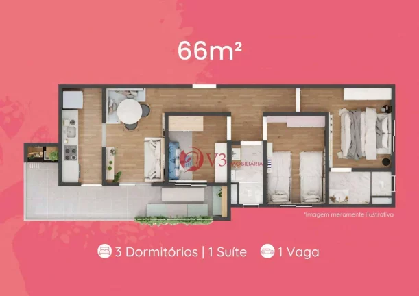 Imagem Apartamento com 3 dormitórios à venda, 66 m por R$ 529.000,00 - Penha - São Paulo/SP
