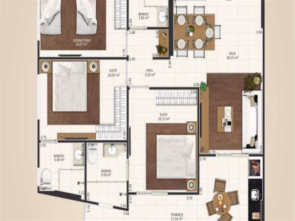 Imagem Apartamento com 3 dorms, Aviação, Praia Grande - R$ 755 mil, Cod: 376