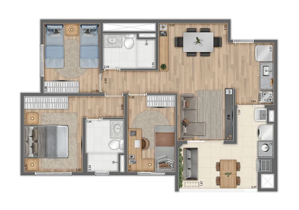 Imagem Apartamento com 2 dormitórios à venda, 57 m² por R$ 560.000,00 - Picanço - Guarulhos/SP