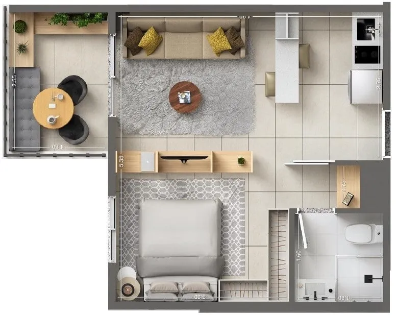 Imagem Apartamento Ipiranga - 39M², 1 Dorm, 1 Vaga, Próximo Estação Metrô Sacomã.